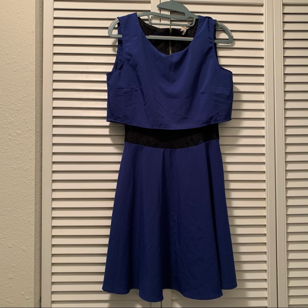 KIRRA lace cutout dress blue and black size US L